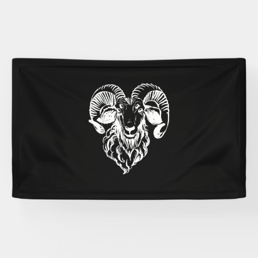 Sabbatic Baphomet Goat Evil Satanic Banner (Horizontal)
