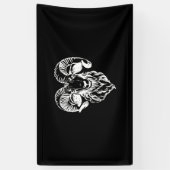 Sabbatic Baphomet Goat Evil Satanic Banner (Vertikal)