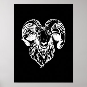Sabbatic Baphomet Goat Evil Satanic Poster