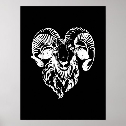 Sabbatic Baphomet Goat Evil Satanic Poster (Vorne)