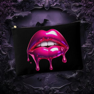 Sabbernde rosa Lippen Gothic Zubehörtasche