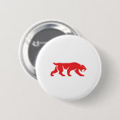 Säbel-Zahn-Tiger-Katzen-Silhouette Retro Button (Vorne & Hinten)