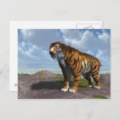 Säbel-Zahn-Tiger Postkarte (Vorne/Hinten)