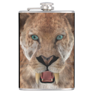 Säbeltoothed Ttiger oder Smilodon Flachmann