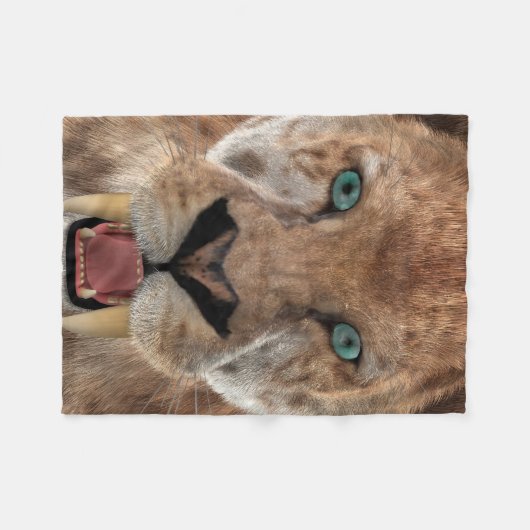 Säbeltoothed Ttiger oder Smilodon Fleecedecke (Vorderseite (Horizontal))
