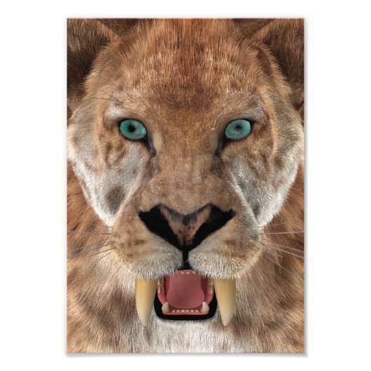 Säbeltoothed Ttiger oder Smilodon Fotodruck (Vorne)