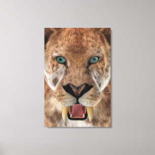 Säbeltoothed Ttiger oder Smilodon Leinwanddruck