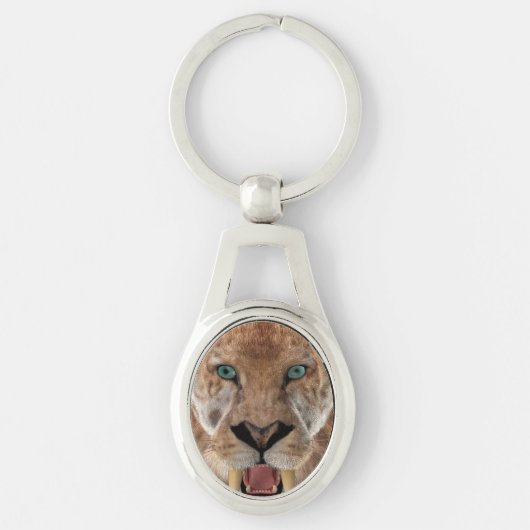 Säbeltoothed Ttiger oder Smilodon Schlüsselanhänger (Vorderseite)
