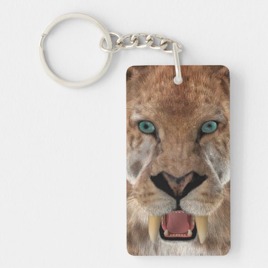 Säbeltoothed Ttiger oder Smilodon Schlüsselanhänger (Vorderseite)
