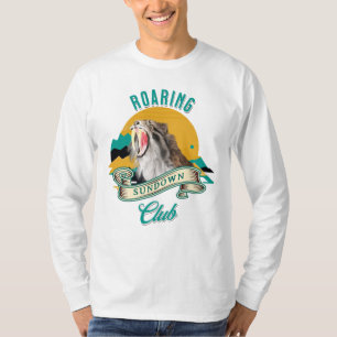 Säbelzahn-Tiger Brüllender-Sonnenuntergangs-Club T-Shirt