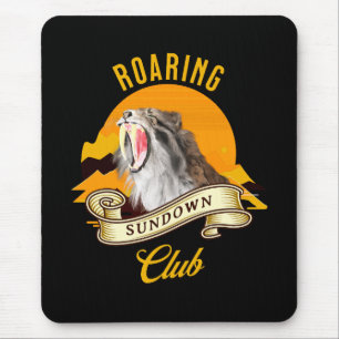 Säbelzahn-Tiger Retro-Sonnenuntergang-Abenteuerclu Mousepad