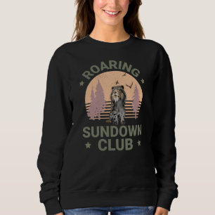 Säbelzahn-Tiger Retro-Wald-Sonnenuntergangs-Club Sweatshirt