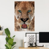Säbelzahn-Ttiger oder Smilodon Poster (Heimbüro)