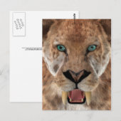 Säbelzahn-Ttiger oder Smilodon Postkarte (Vorne/Hinten)