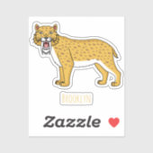 Säbelzahntiger Aufkleber (Blatt)