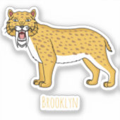 Säbelzahntiger Aufkleber (Vorderseite)