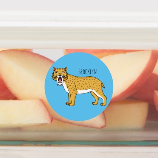 Säbelzahntiger Etiketten (Befestigt)