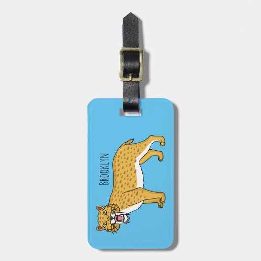 Säbelzahntiger Gepäckanhänger (Vorderseite vertikal)