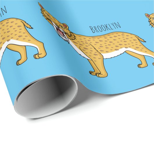 Säbelzahntiger Geschenkpapier (Rolleneckpunkt)
