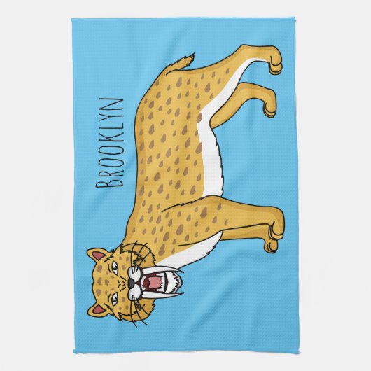 Säbelzahntiger Geschirrtuch (Vertikal)