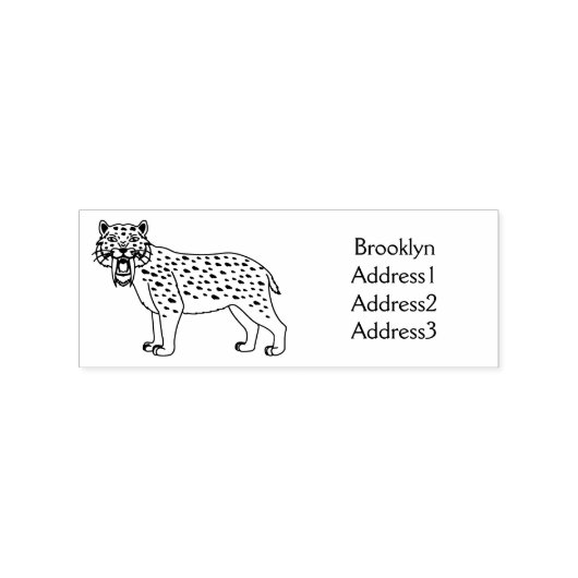 Säbelzahntiger Gummistempel (Prägung)