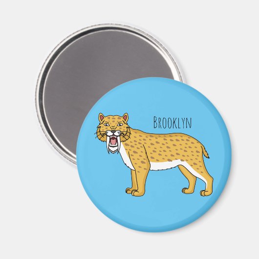 Säbelzahntiger Magnet (Vorderseite/Rückseite)