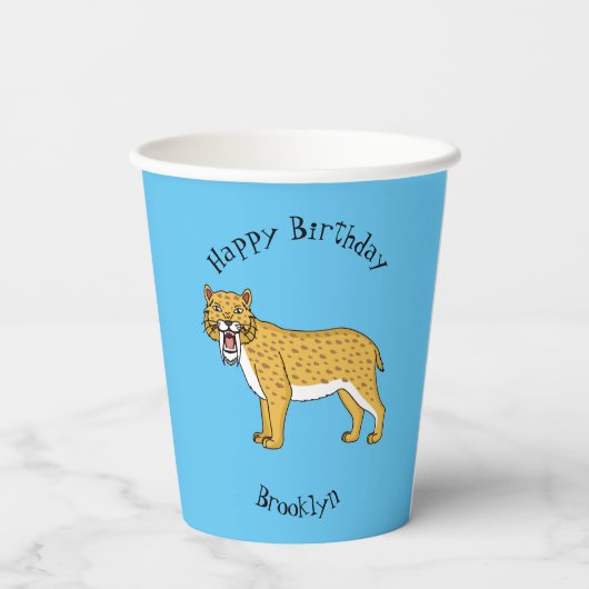 Säbelzahntiger Pappbecher (Rückseite)