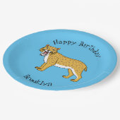 Säbelzahntiger Pappteller (Schrägansicht)