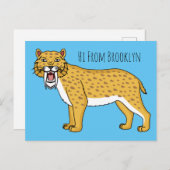 Säbelzahntiger Postkarte (Vorne/Hinten)