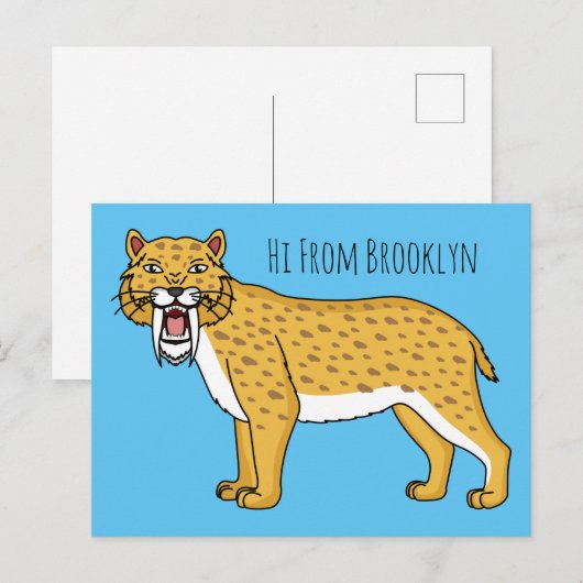 Säbelzahntiger Postkarte (Vorne/Hinten)