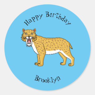 Säbelzahntiger Runder Aufkleber