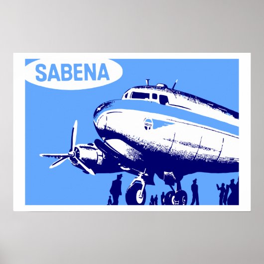 Sabena Airlines retro vektorart Poster (Vorne)