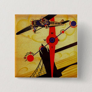 Sabena Art Deco Compass Button