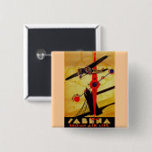 Sabena Art Deco Compass Button (Vorne & Hinten)