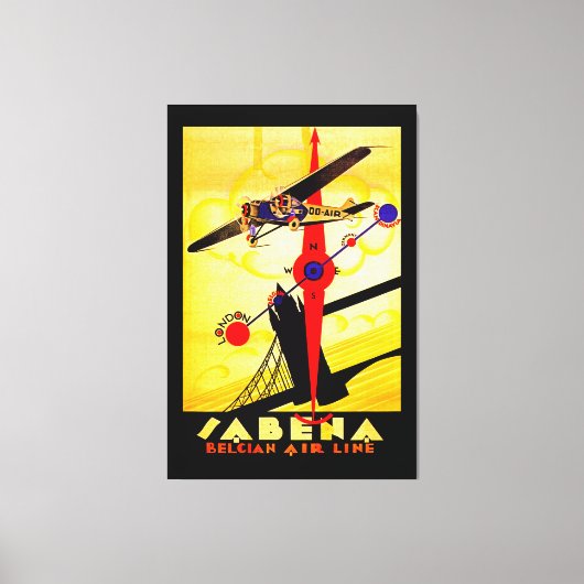 Sabena Art Deco Compass Leinwanddruck (Vorderseite)