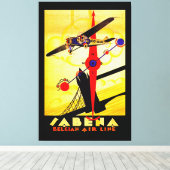 Sabena Art Deco Compass Leinwanddruck (Insitu (Holzboden))