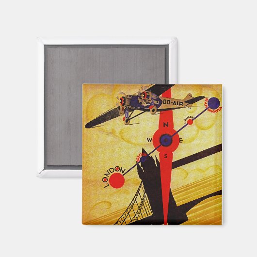 Sabena Art Deco Compass Magnet (Vorderseite/Rückseite)