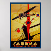 Sabena Art Deco Compass Poster (Vorne)