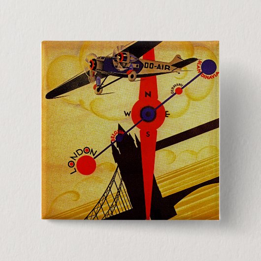Sabena Art Deco Kompass Button (Vorderseite)
