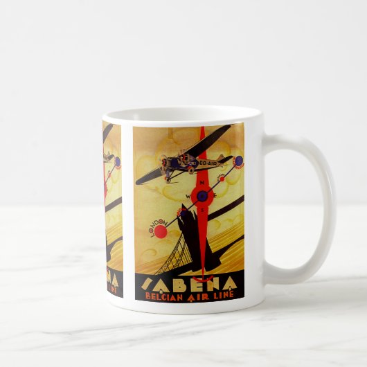 Sabena Art Deco Kompass Kaffeetasse (Rechts)