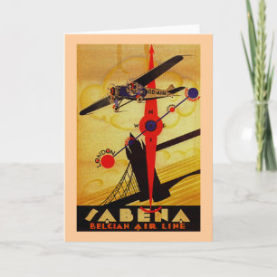 Sabena Art Deco Kompass Karte