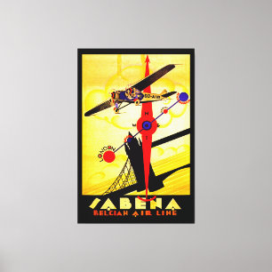 Sabena Art Deco Kompass Leinwanddruck