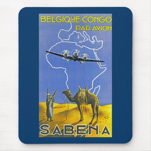 Sabena ~ Belgique Congo Mousepad (Vorne)