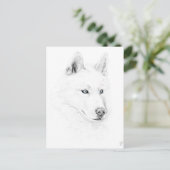 Saber A Siberian Husky Zeichne Art Blue Eyes Postkarte (Stehend Vorderseite)