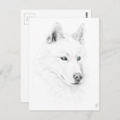 Saber A Siberian Husky Zeichne Art Blue Eyes Postkarte (Vorne/Hinten)