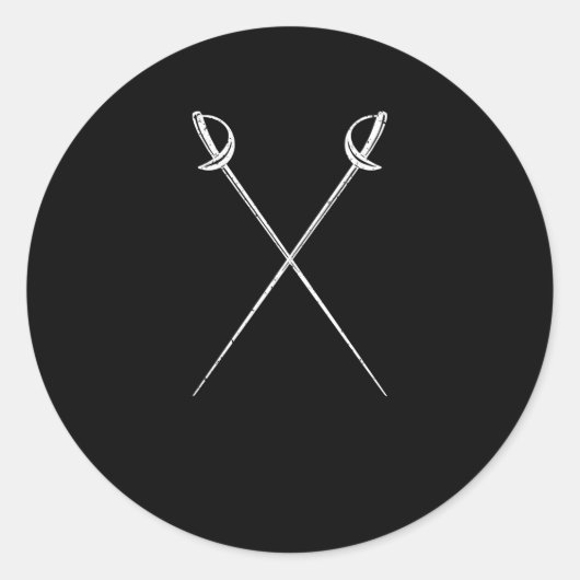 Saber fencing Schwerter martial Arts Fencer Duel Runder Aufkleber (Vorderseite)