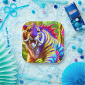 Saber Tooth Tiger Art Pappteller (Party)