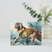 Saber Toothed Tiger Postkarte (Stehend Vorderseite)