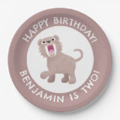 Saber Toothy Tiger Smilodon personalisierter Gebur Pappteller (Vorderseite)