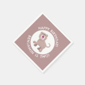 Saber Toothy Tiger Smilodon personalisierter Gebur Serviette (Ecke)